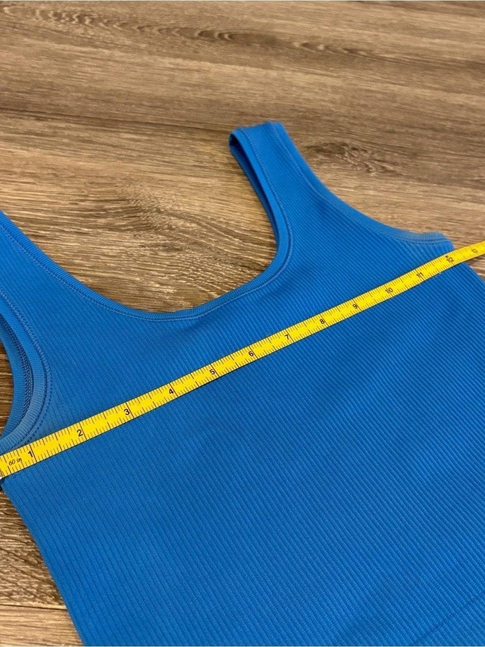 Athleta Bright Blue Cropped Ribbed Compression Tank Size S - Picture 3 of 4